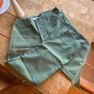 Vintage high rise army pants w/ raw hem